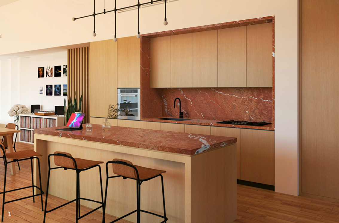 Alicante Marble Kitchen supplied by Cullifords